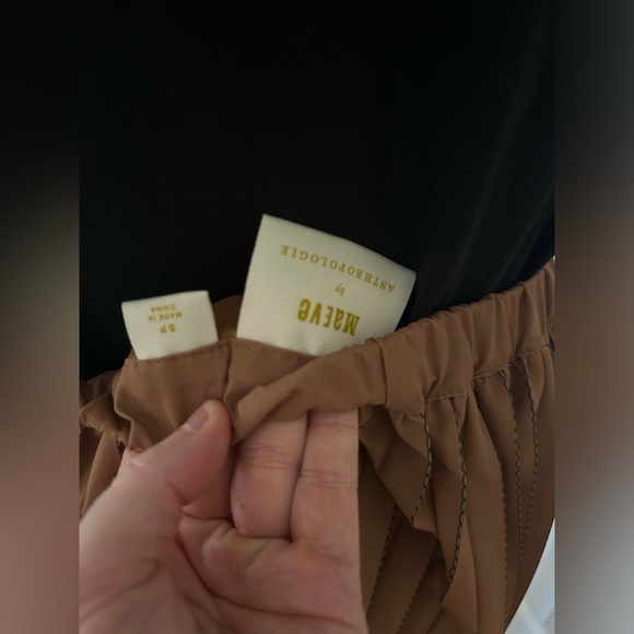 Anthropologie Maeve Pleated Stripe Skirt - Picture 6 of 11